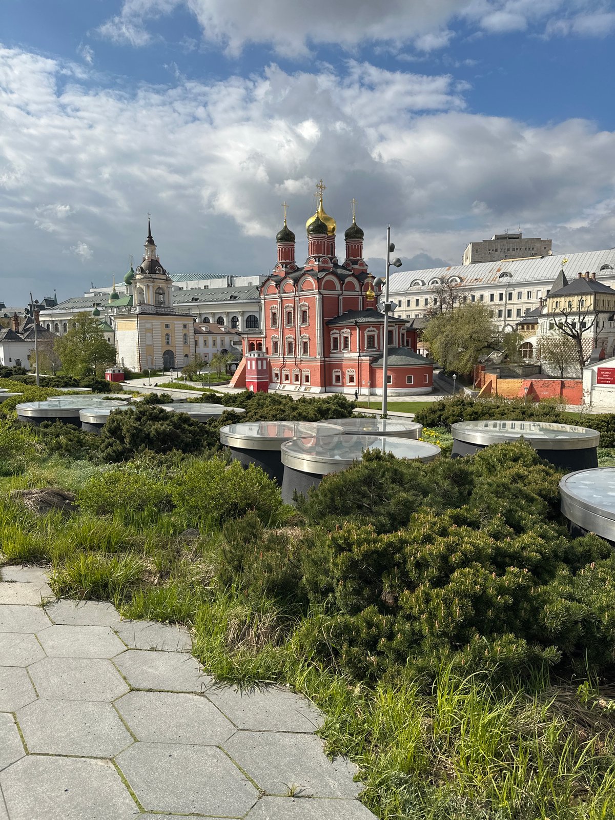 Moscow Orthodox church photographed under partly cloudy afternoon skies