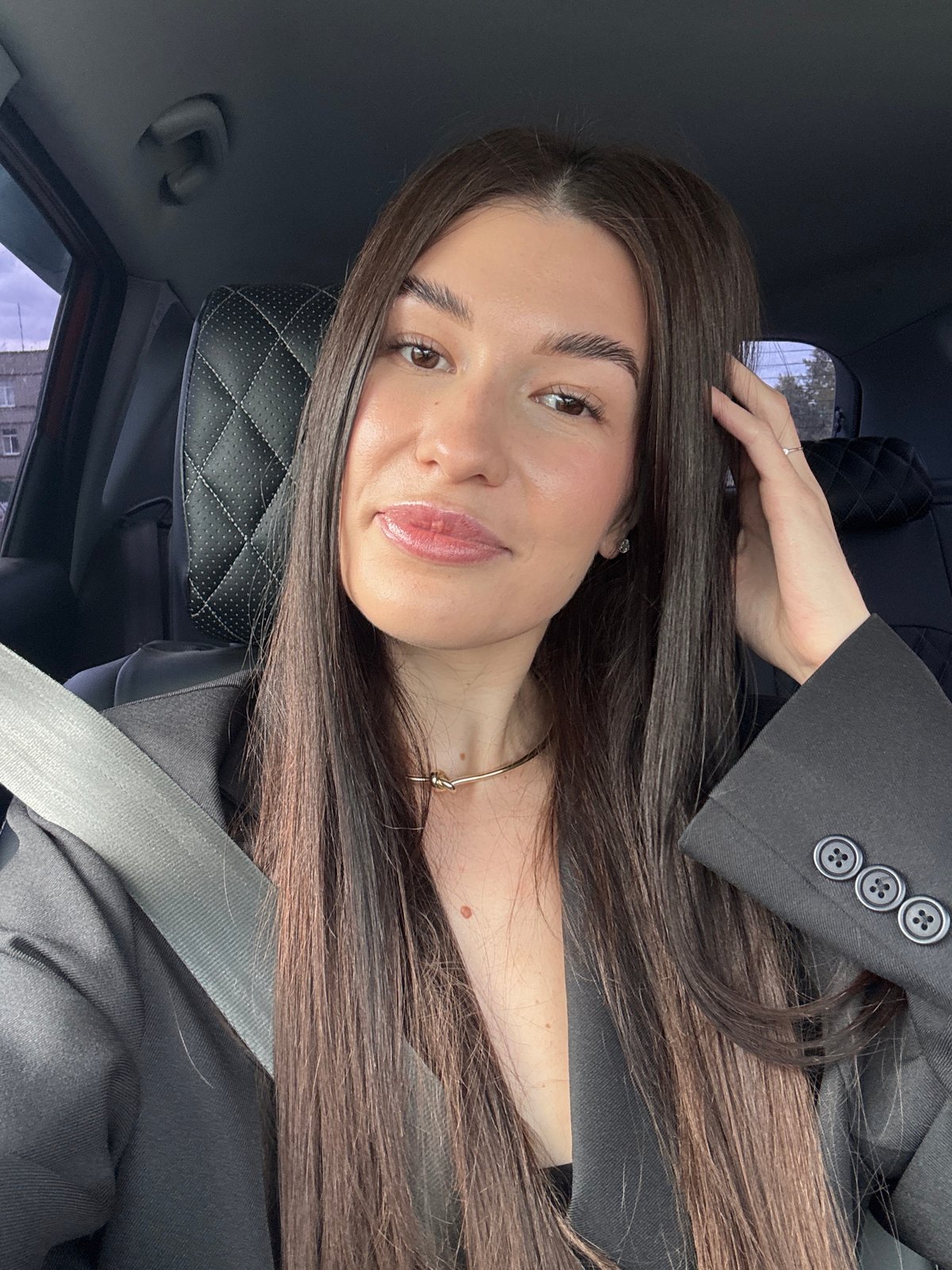 Car selfies captured in Chaikovsky Russia morning commute