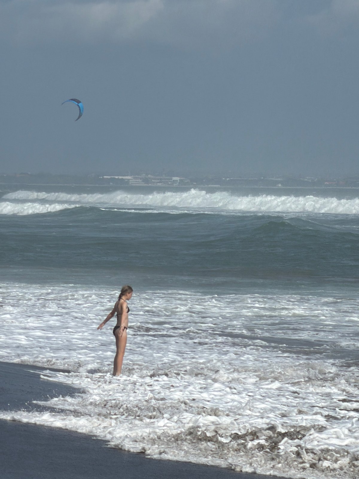Rough morning surf at North Kuta beach, Bali