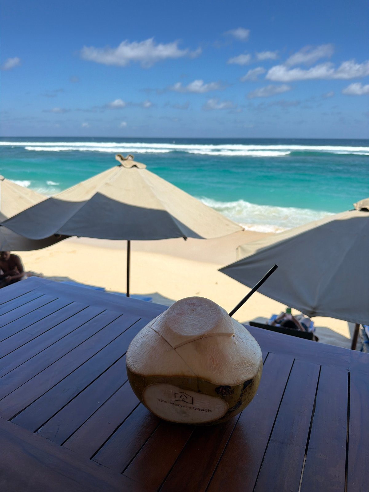 Tropical beach scene documented from elevated viewpoint in Kuta Selatan