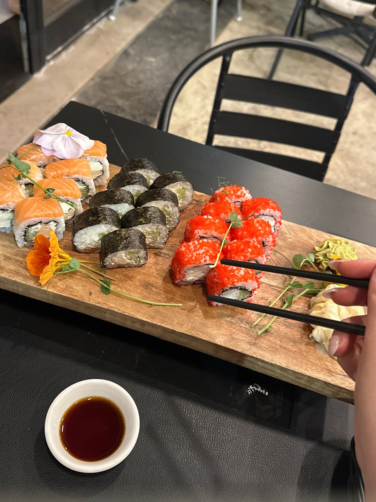 Sushi dining captured in Montenegro coastal town