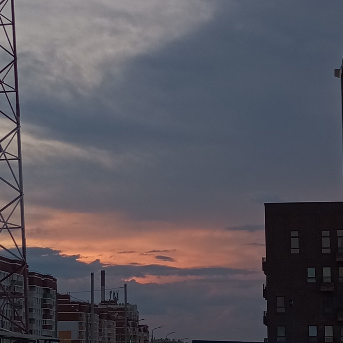 Twilight cityscape captured in Pervomaysky, Russia