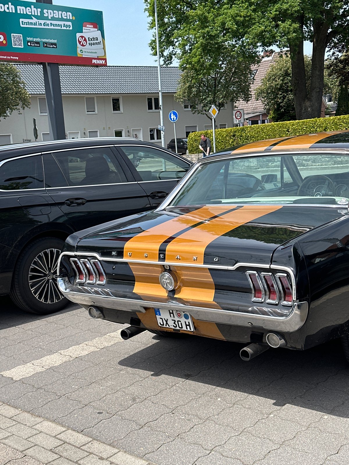 Classic Ford Mustang spotted in German town parking area