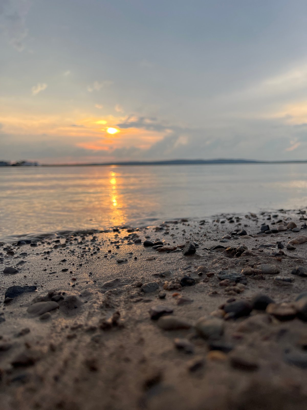 Sunset along the Kama River shoreline in Chaikovsky