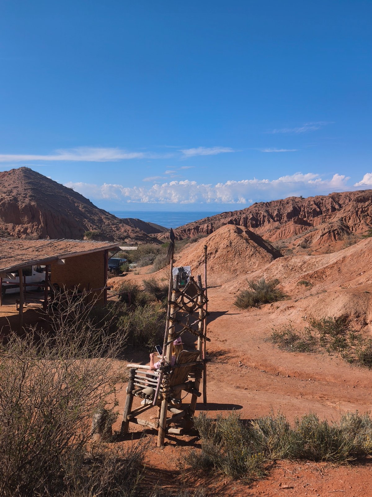Red canyon landscapes documented in Tosor, Kyrgyzstan
