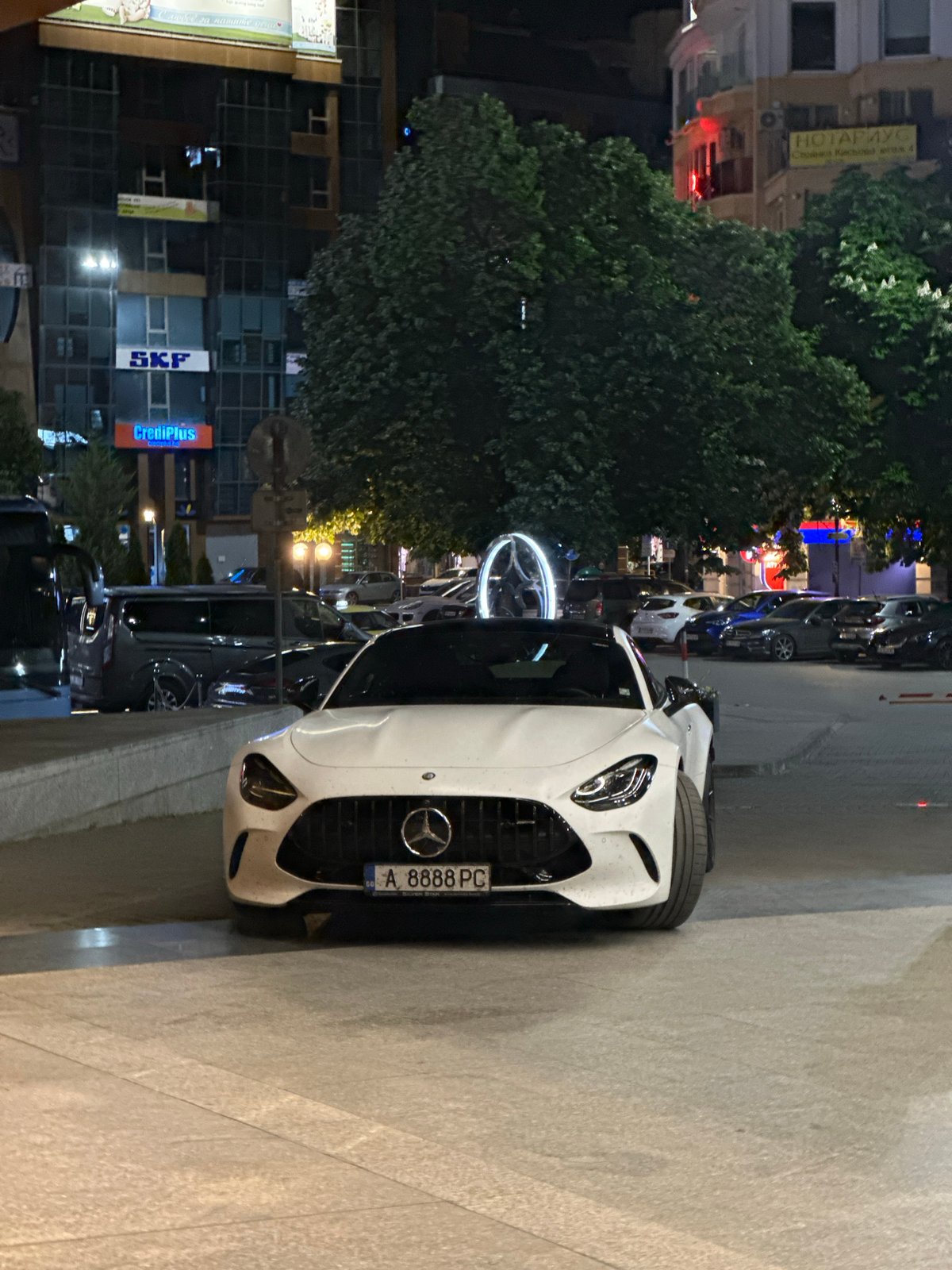White Mercedes AMG GT spotted parked in Plovdiv, Bulgaria