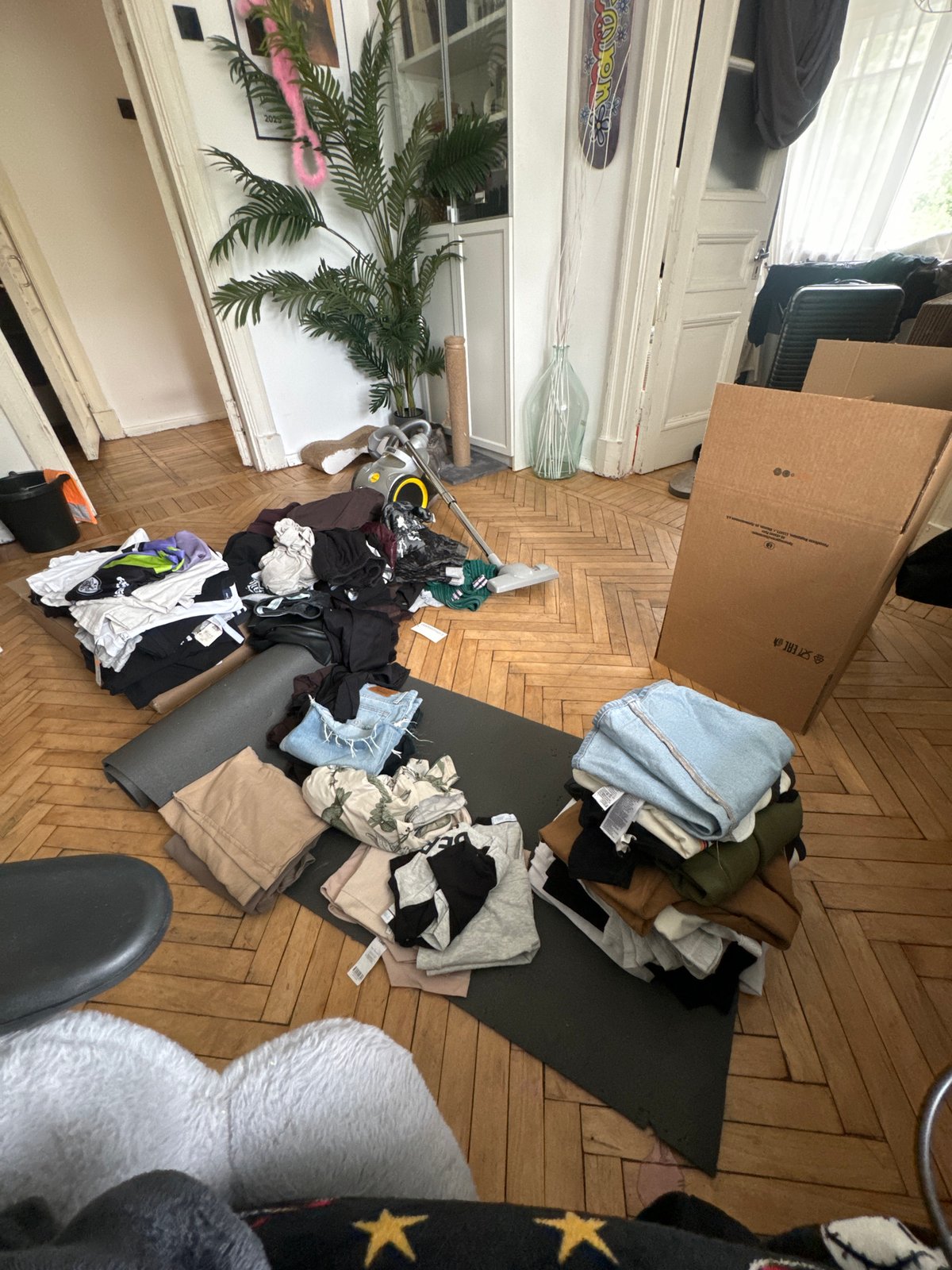 Disheveled interior scene documented in Moscow apartment