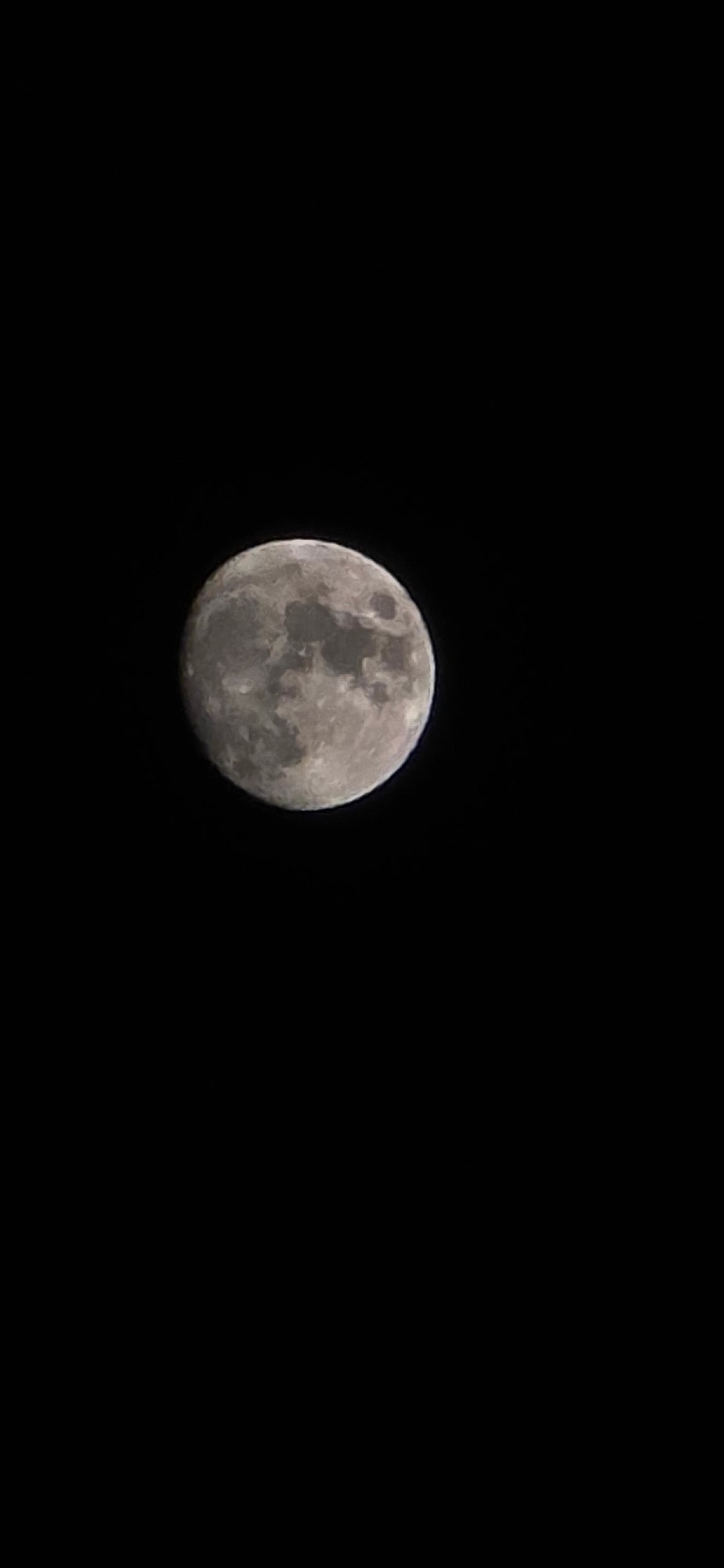 Moon photographed against clear night sky in Ledenik, Bulgaria