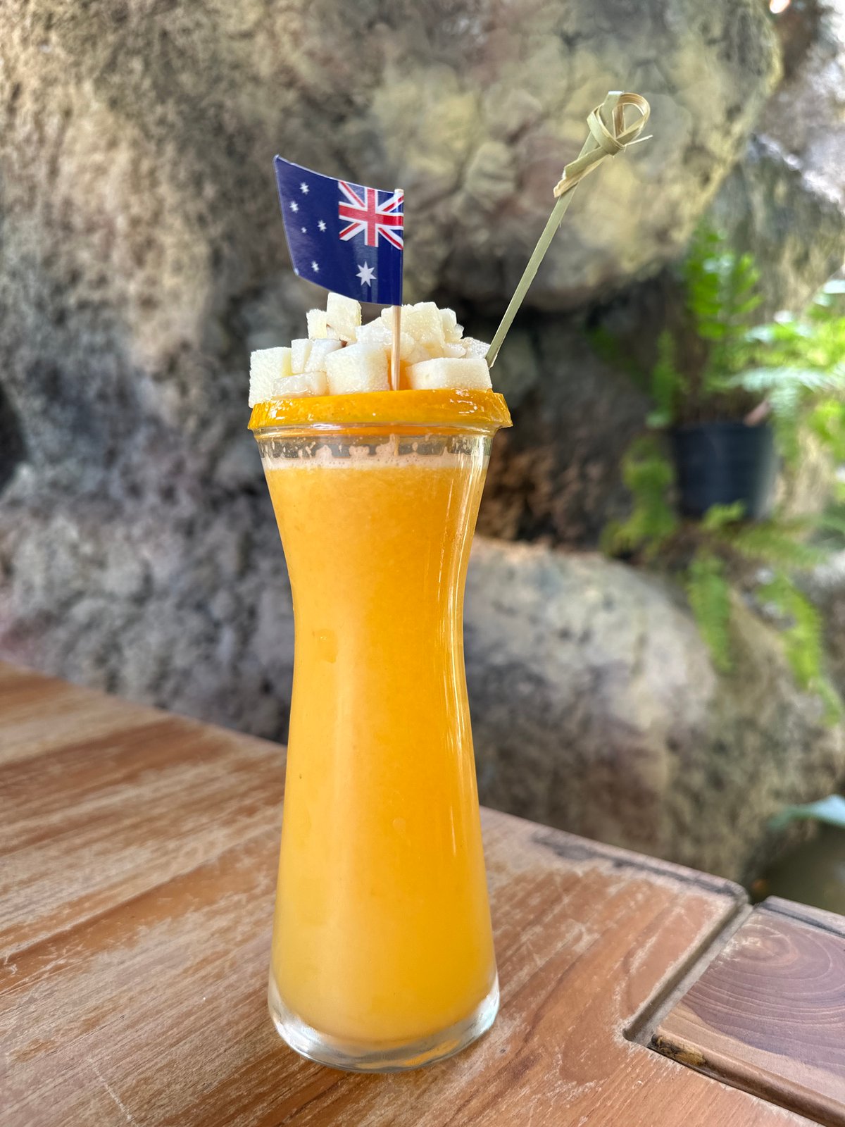 Tropical drinks and garden paths in Ko Samui, Thailand