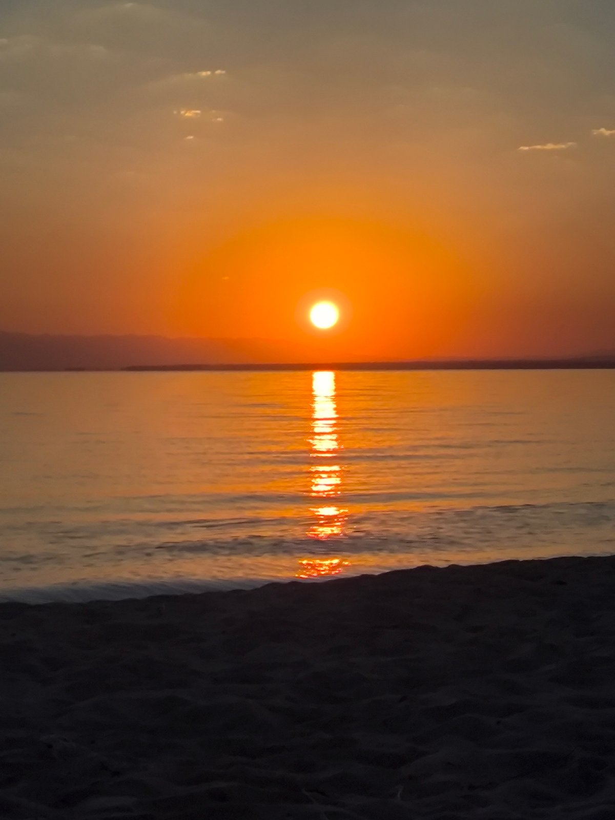 Sunset over Issyk-Kul, shot from Basbeshik's shoreline