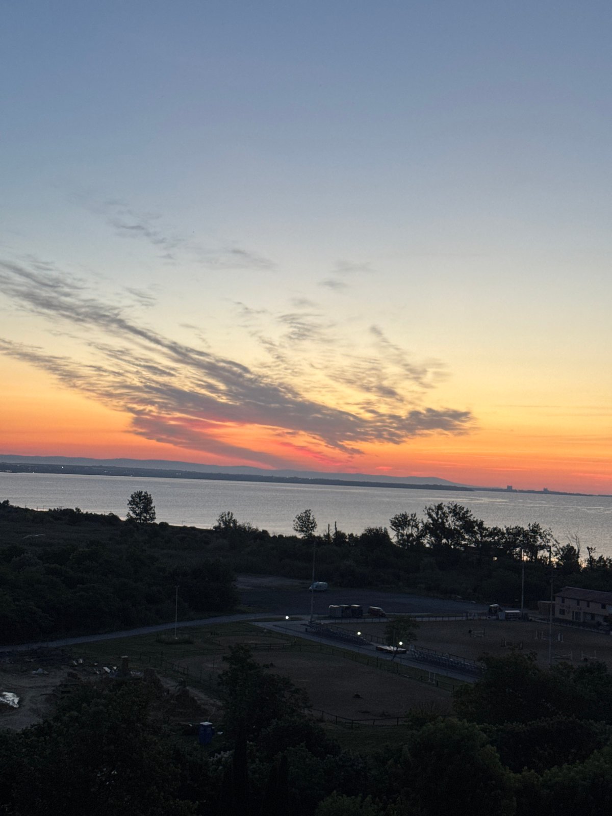 Sunset over Burgas and the Black Sea coast