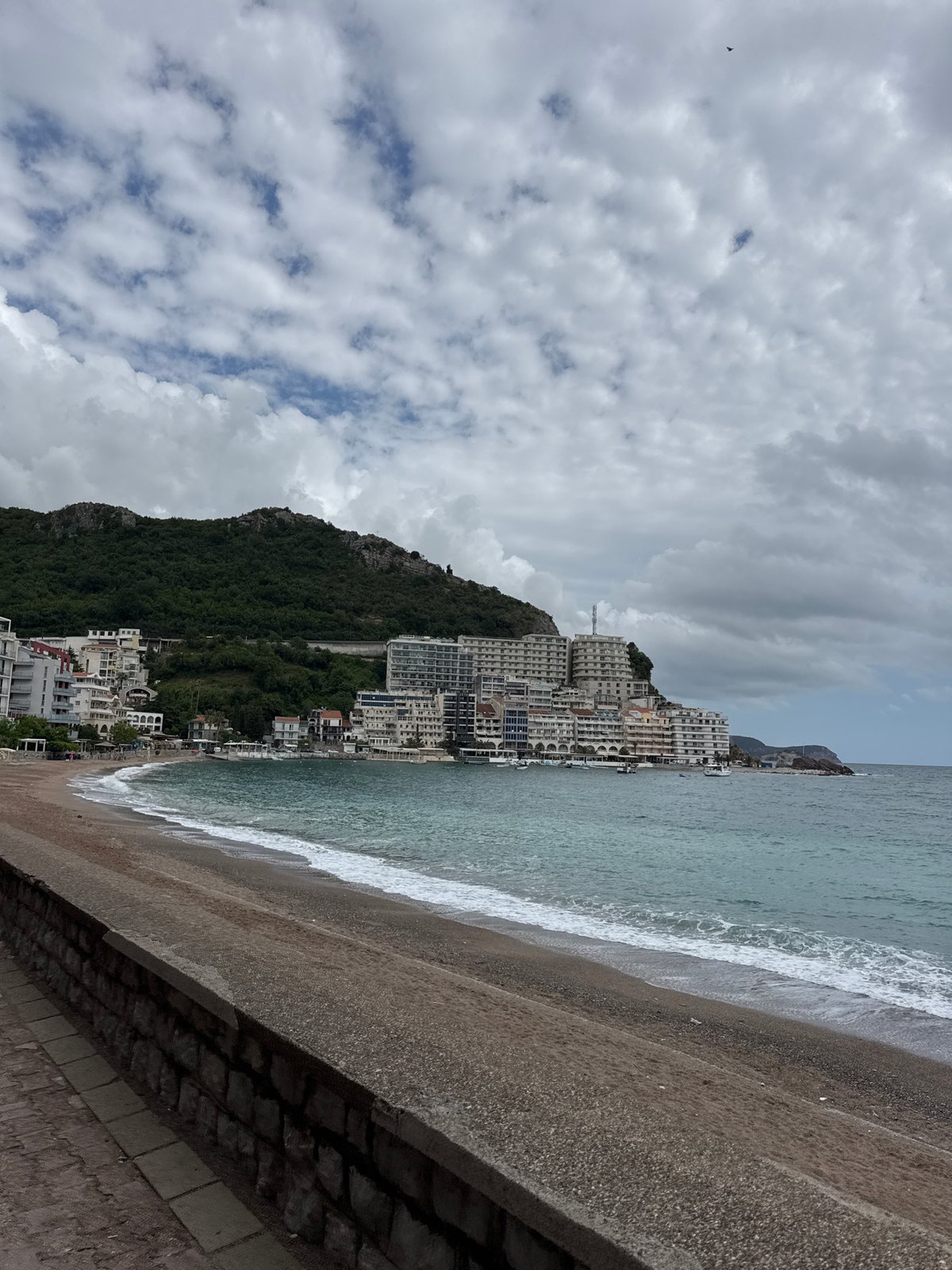 Coastal scene documented in Rafailovići, Montenegro beachfront area