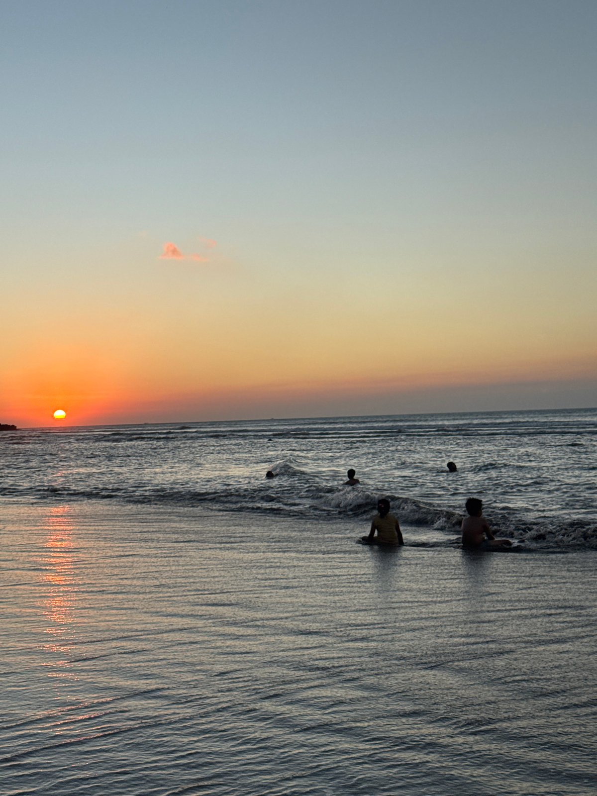 Sunset captured by witnesses at Kuta Selatan beach Indonesia
