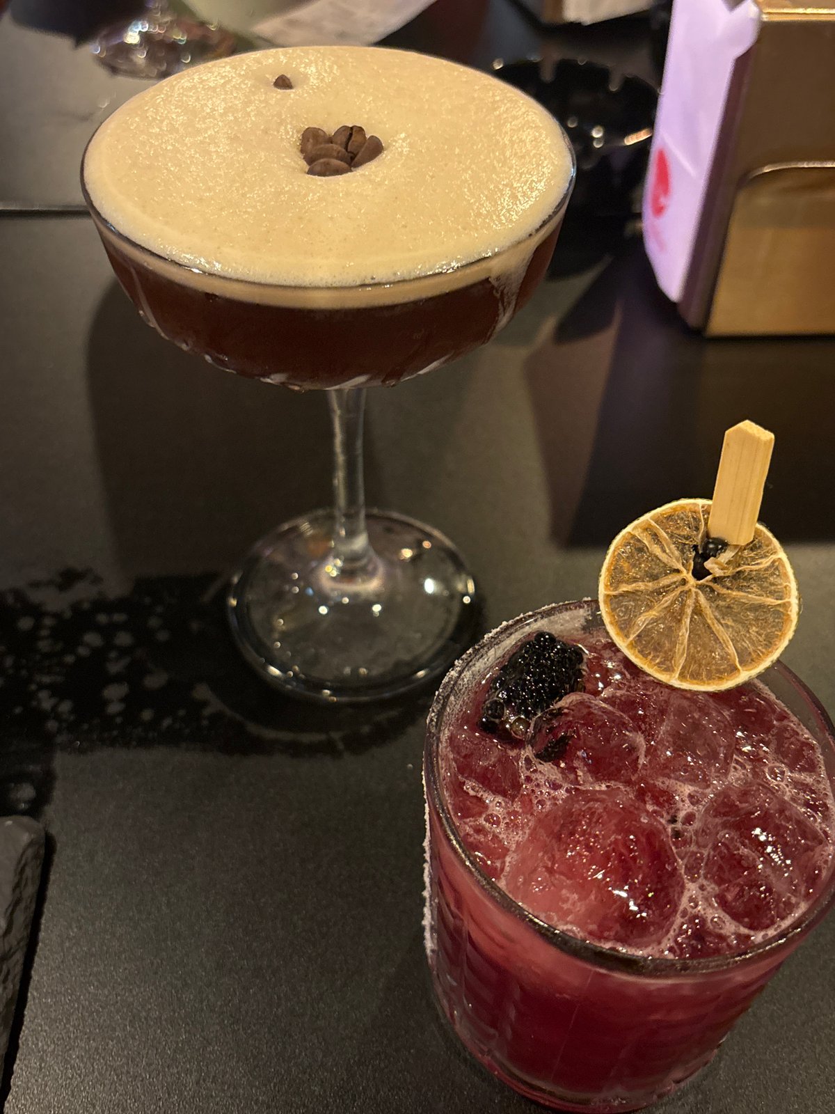 Evening cocktails served at Milan bar