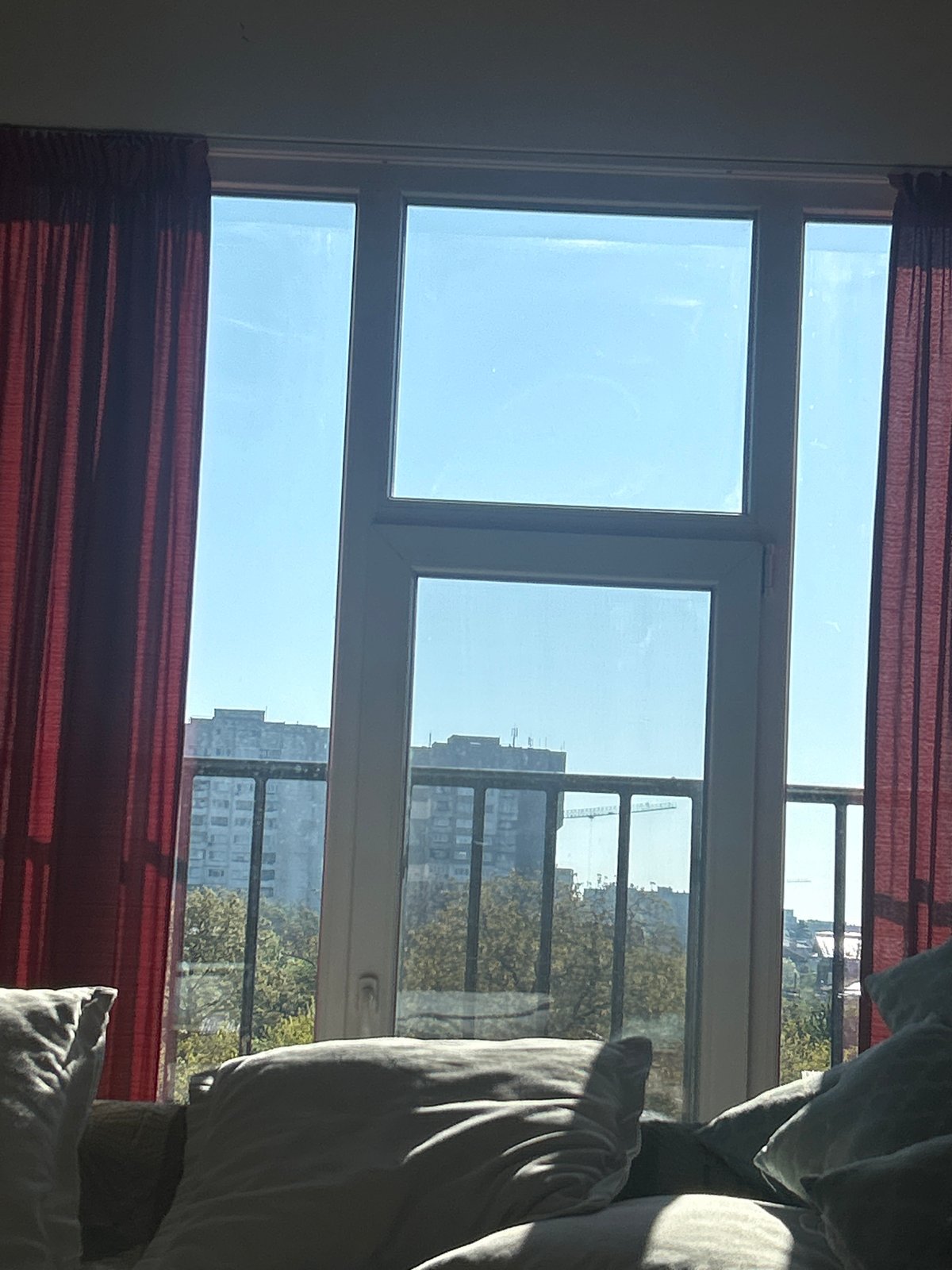 Morning window view captured in Sofia, Bulgaria