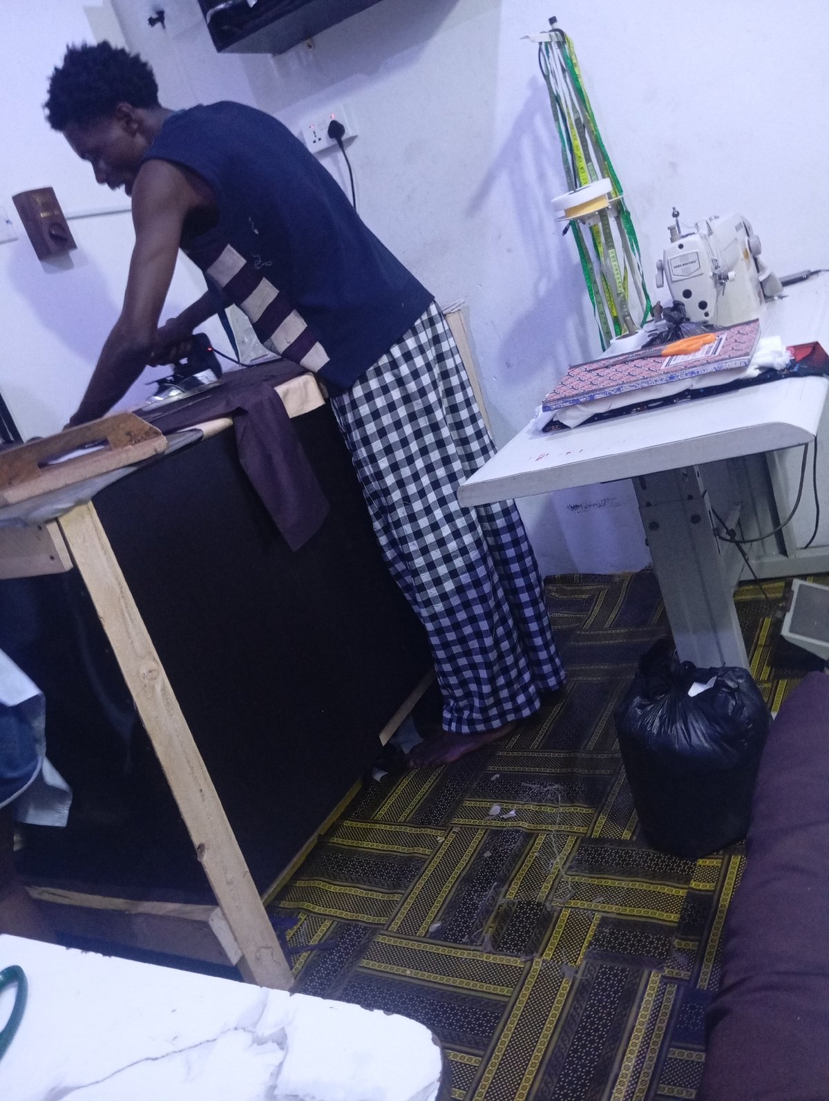 Tailor workshop activities documented over two-hour period