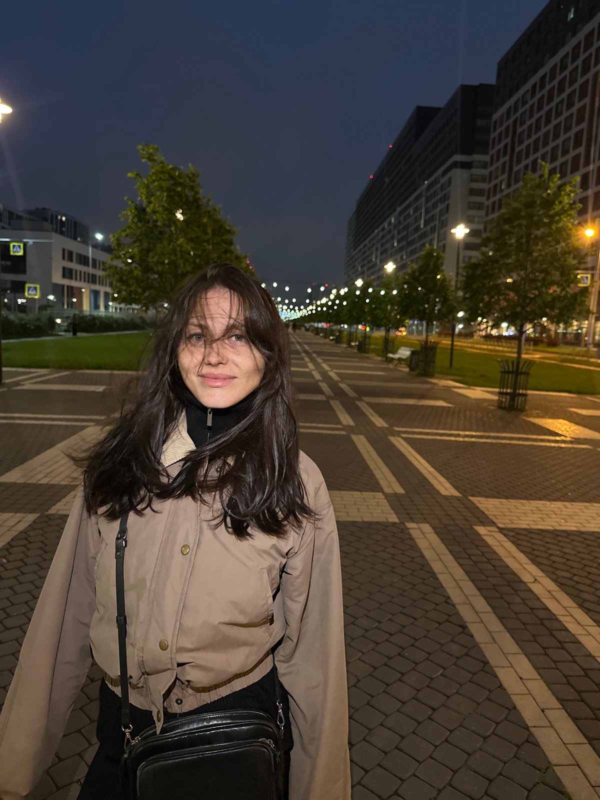 Evening photo session on Murino's illuminated walkways