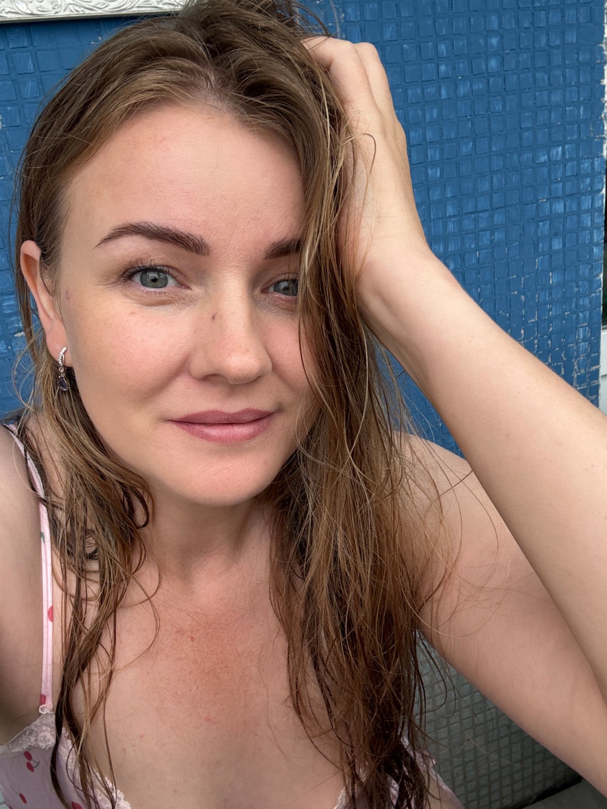 Post-swim selfies in Chaikovsky, summer 2026