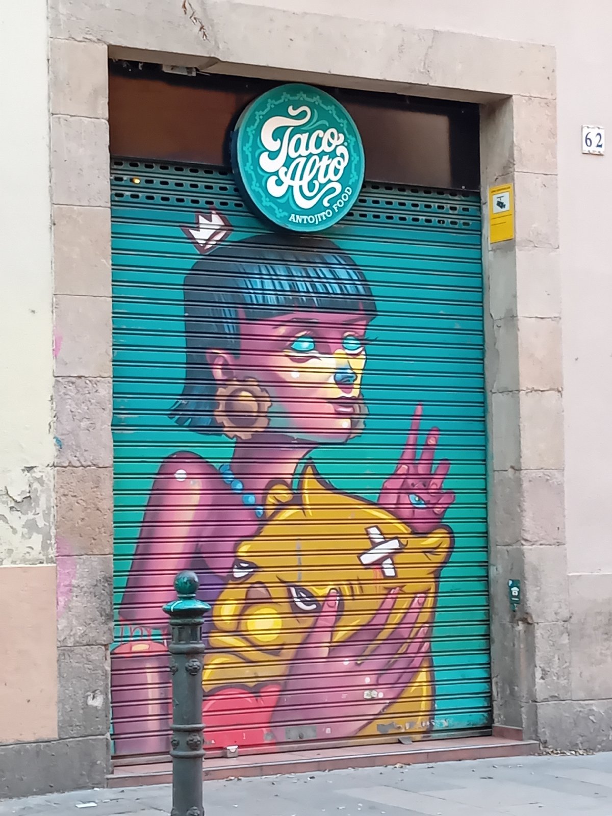 Barcelona street art and shop interior documented Tuesday afternoon