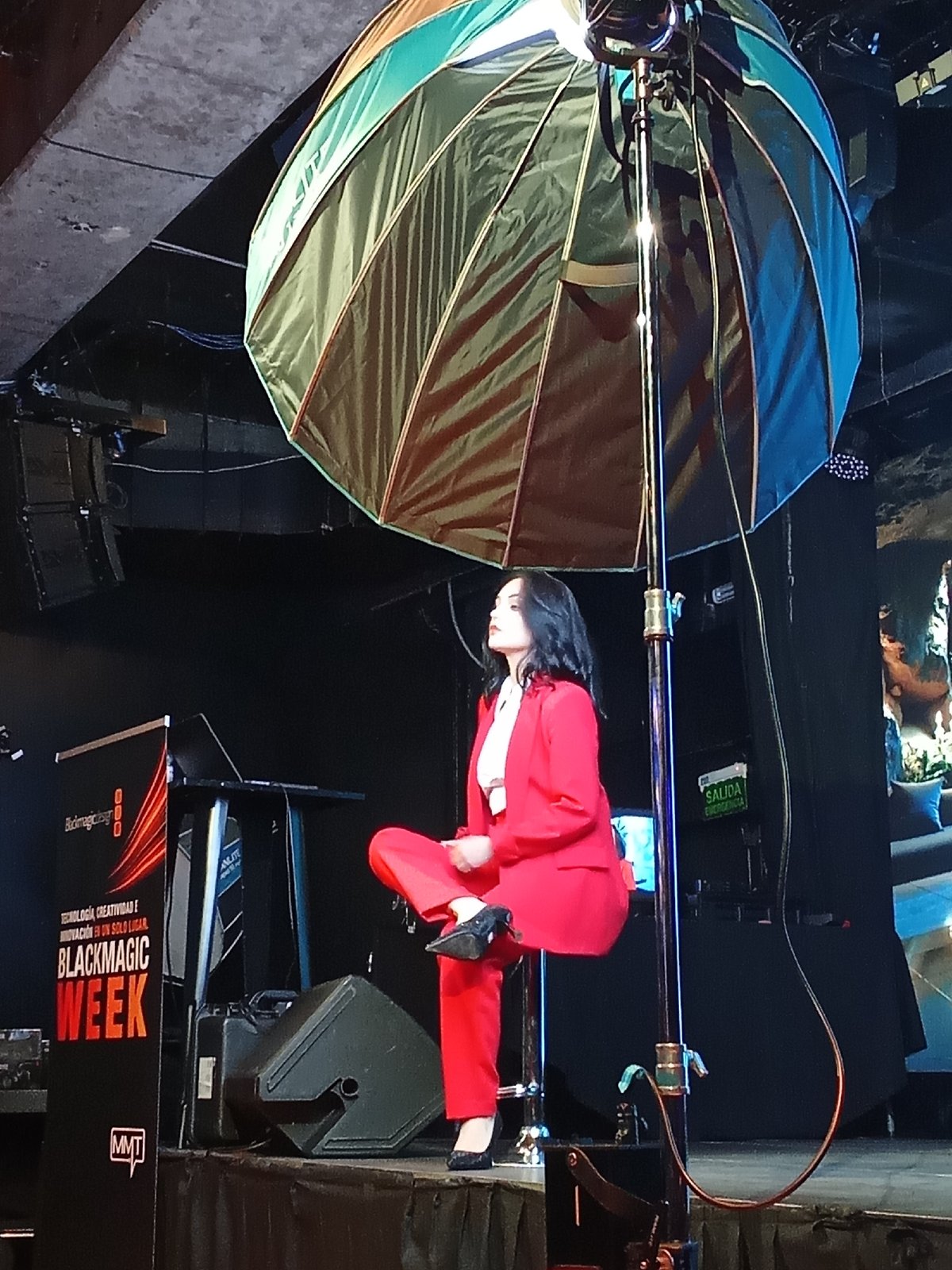 Behind-the-scenes of a staged interview shoot in Santiago
