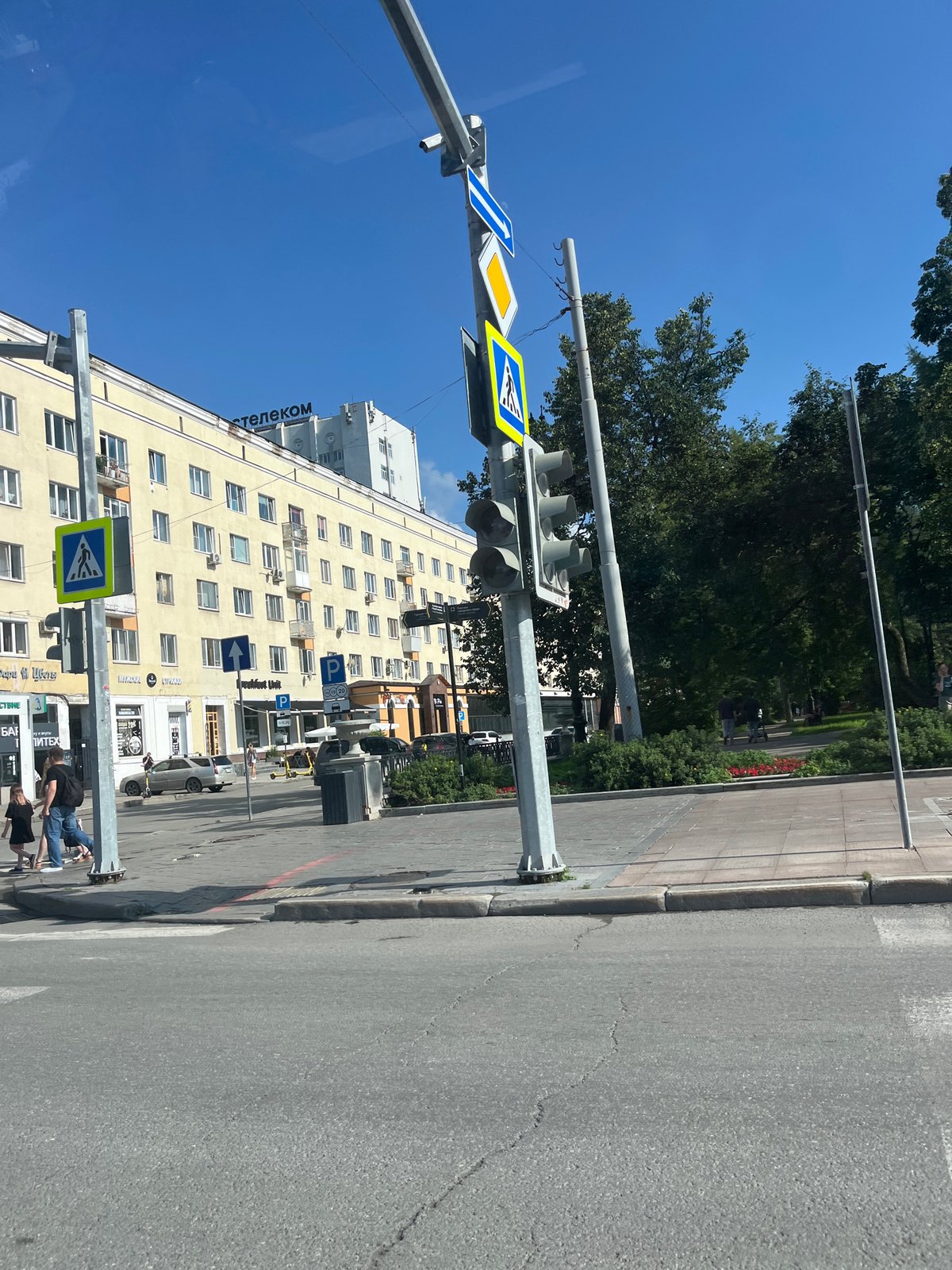 Midday street-level look at central Yekaterinburg, Russia