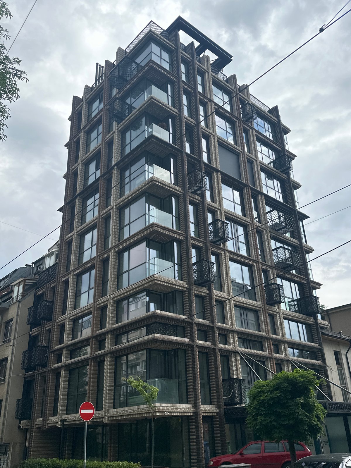 Sofia building photographed, indoor portrait captured by witness