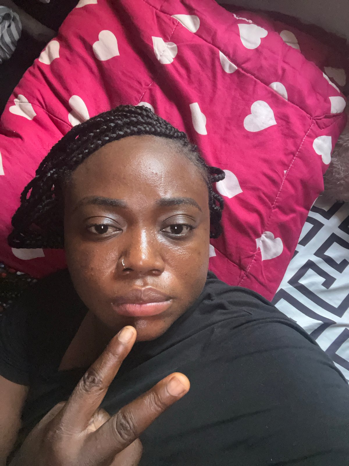 Person takes selfie series while resting in Abuja