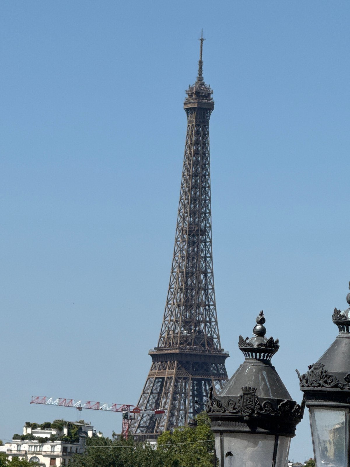 Multiple angles on Paris landmarks on a clear July morning