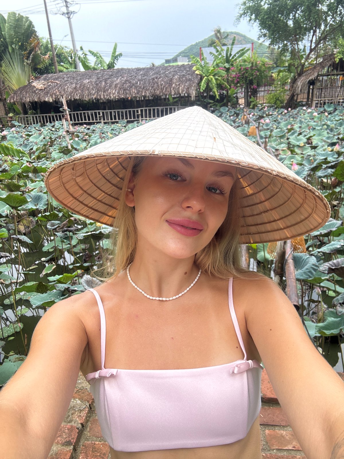 Selfies and scenery at a Nha Trang lotus garden
