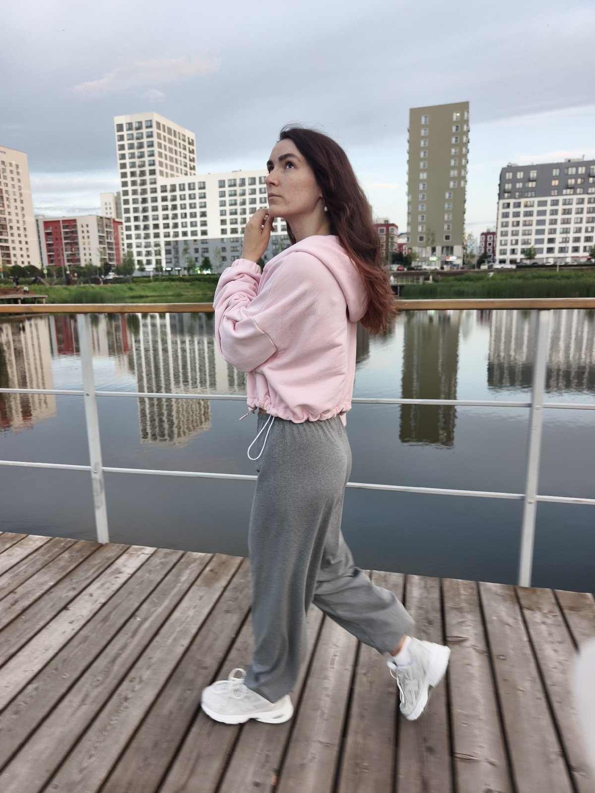 Boardwalk stroll by the water in Tyumen