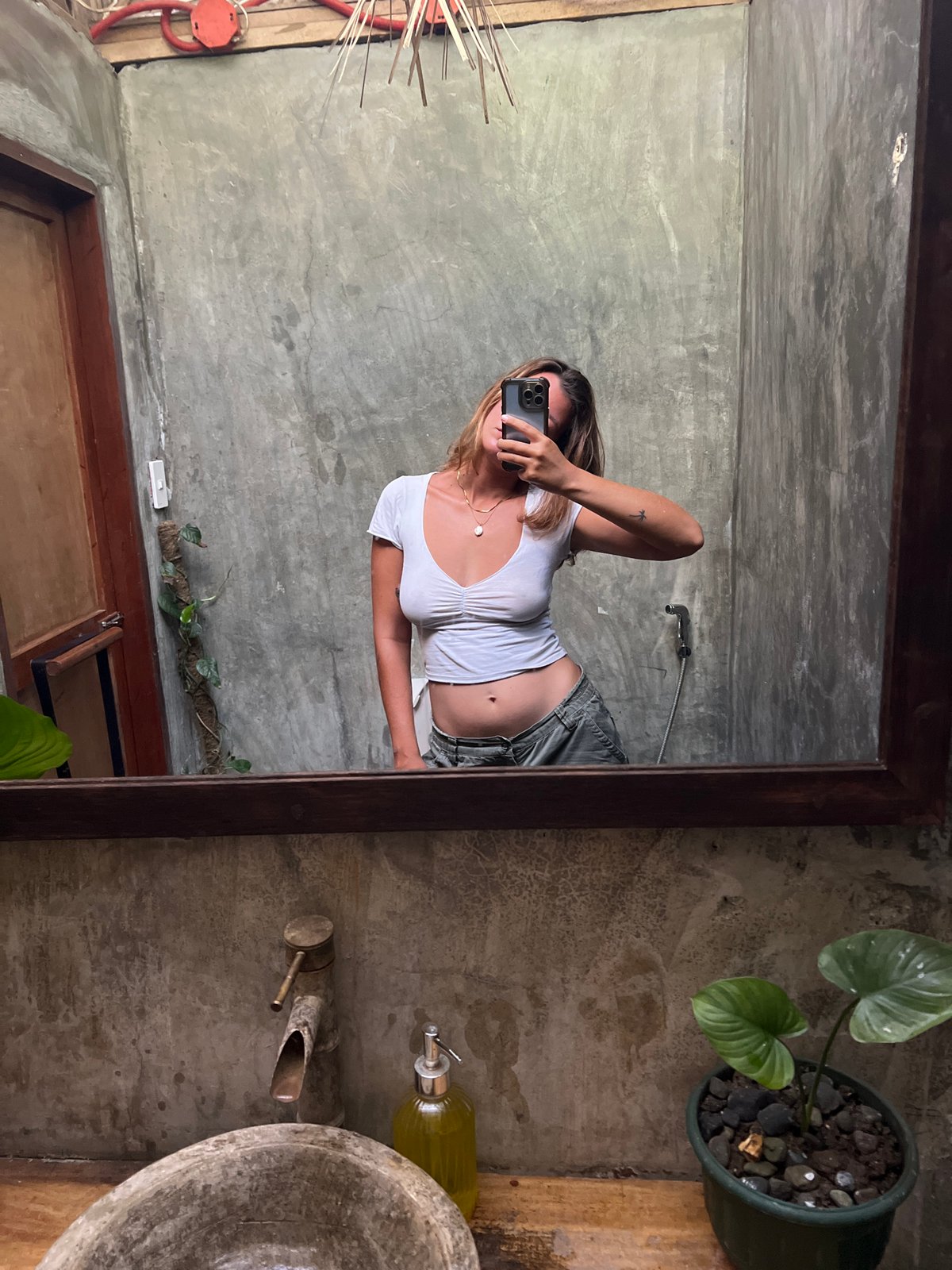 Mirror selfies and café time in General Luna, Philippines
