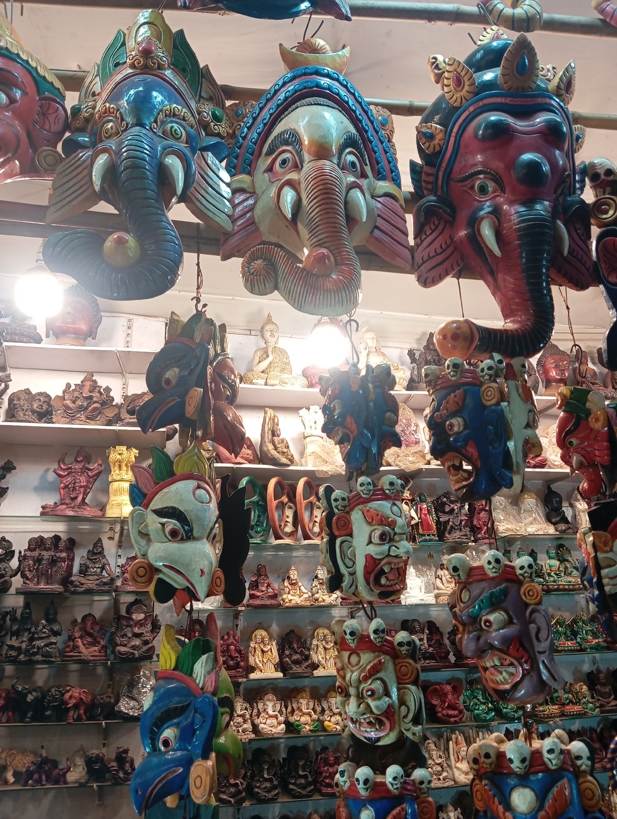 Traditional craft shops bustling in Arambol tourist market
