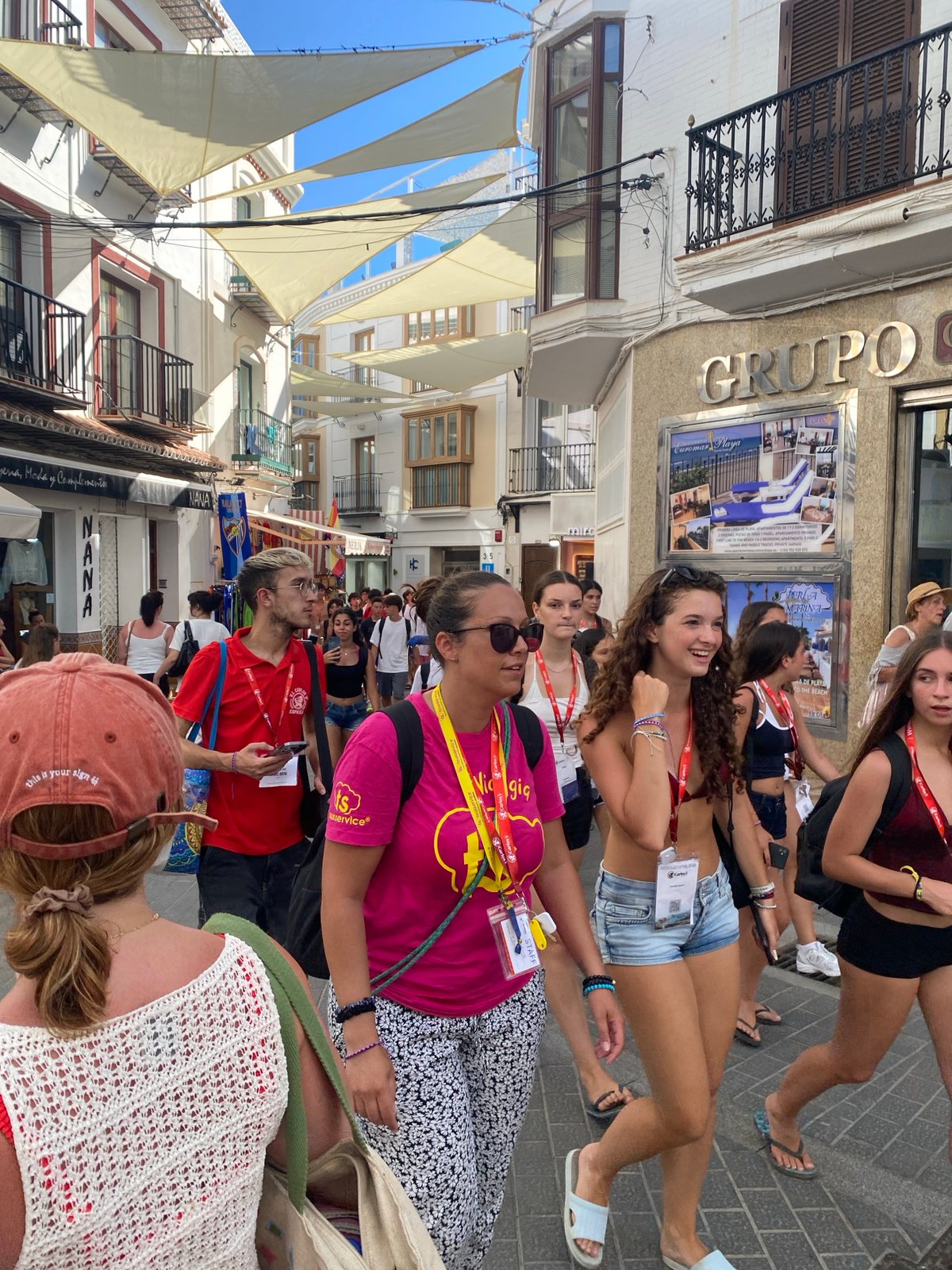 Browsing and eating through Nerja's busy old town streets