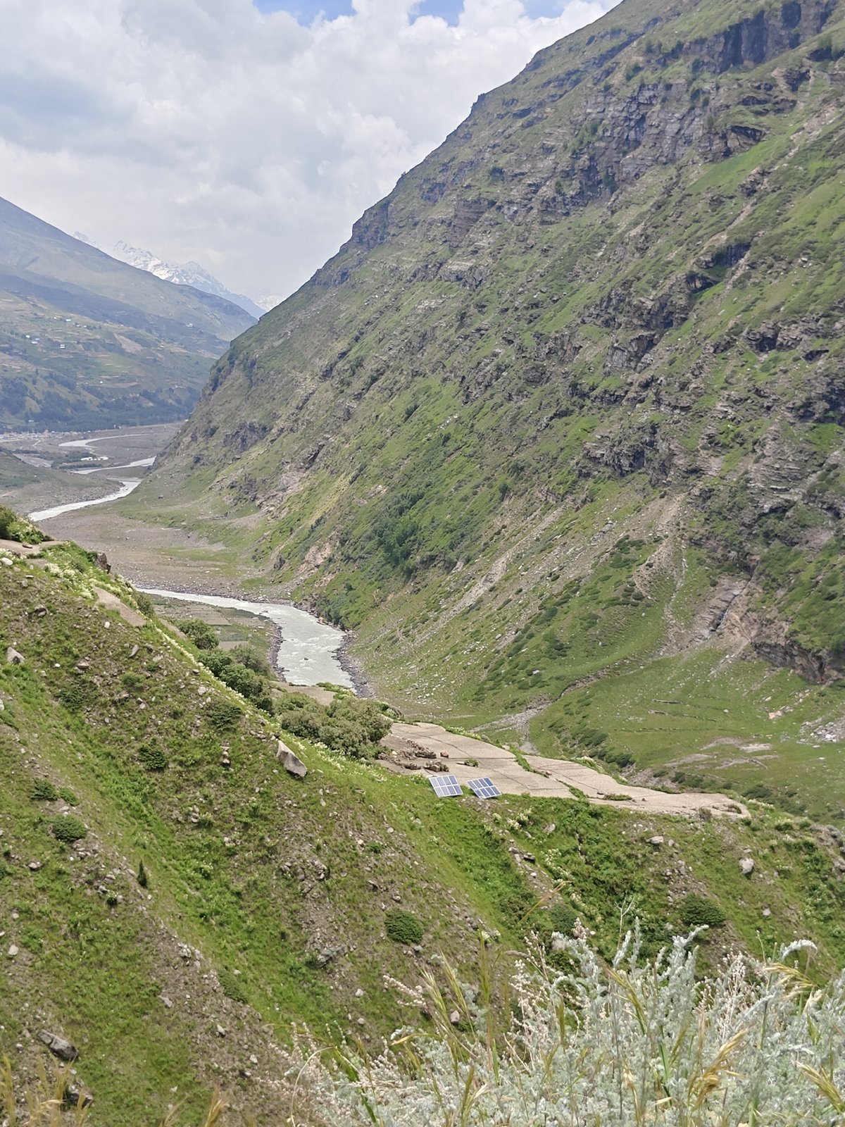 Motorcycle ride through remote Himalayan mountain roads, early morning