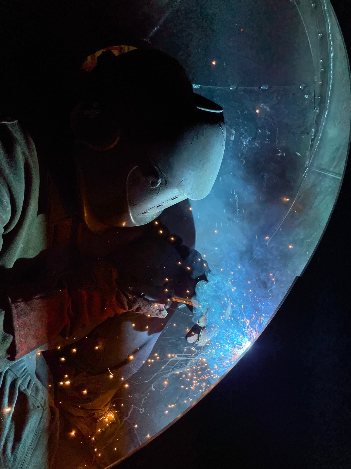 Welder conducts morning operations in Čeluga, Montenegro
