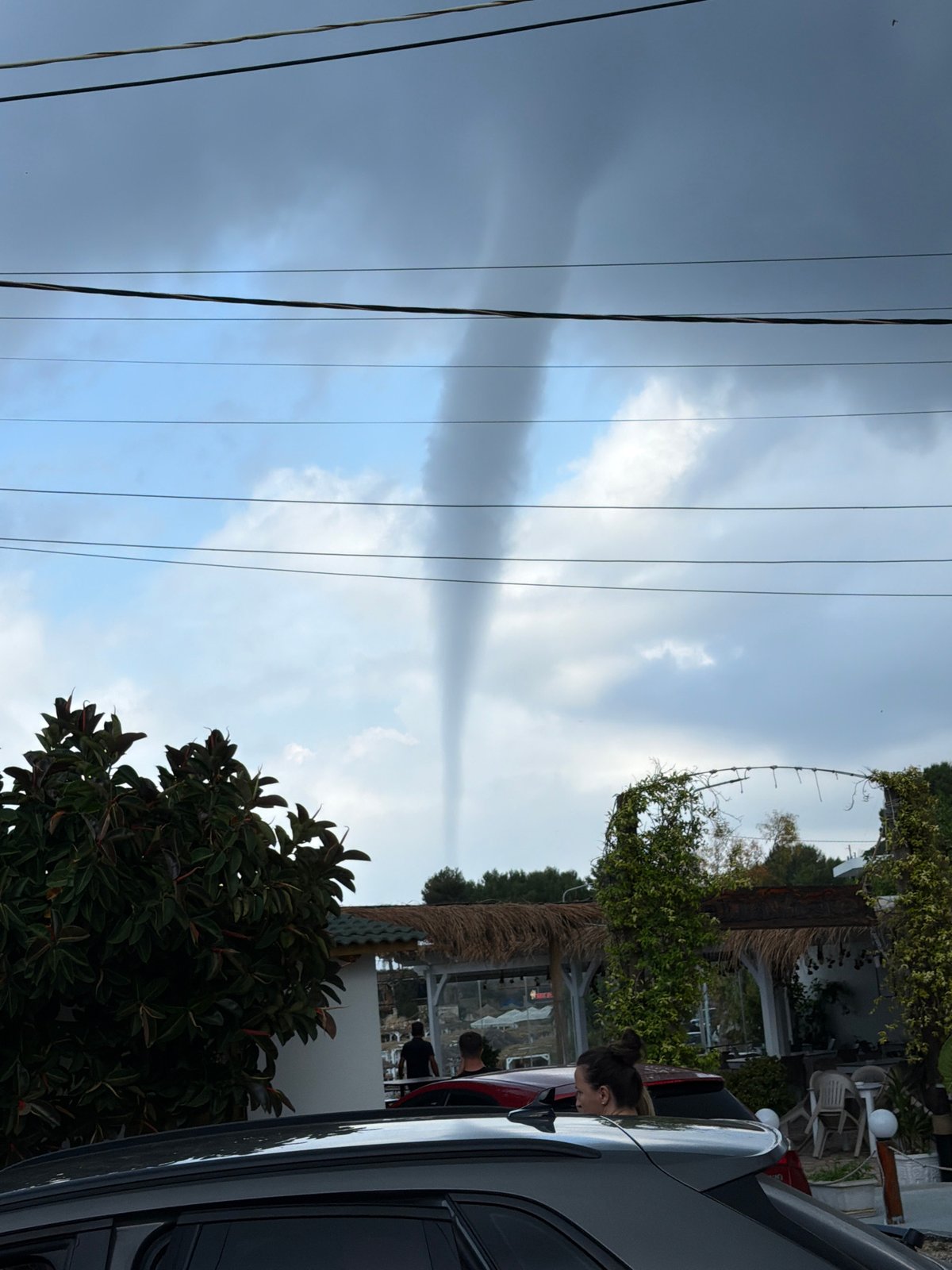 Waterspout forms off Albanian coast as witnesses gather to watch