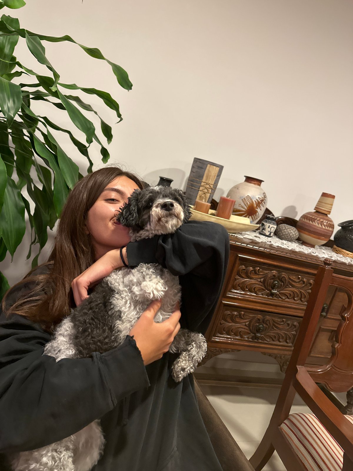 Person with dog spotted in Mexican neighborhood early morning