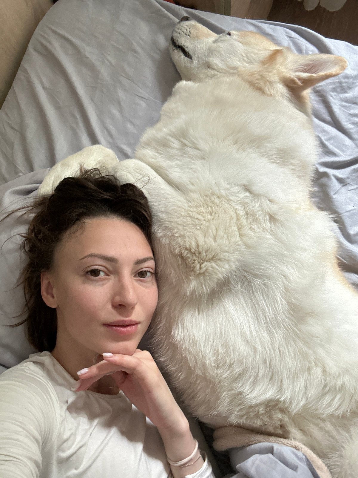Lazy morning at home in Khimki, with a dog and a walk outside.