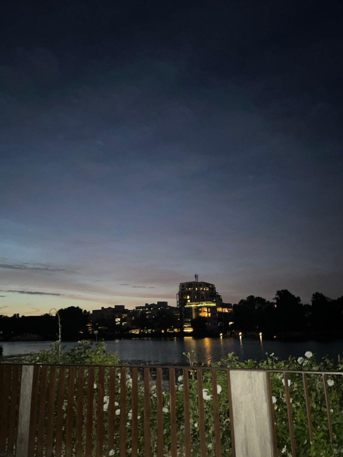 Berlin's Spree waterfront at dusk, Fernsehturm on the horizon