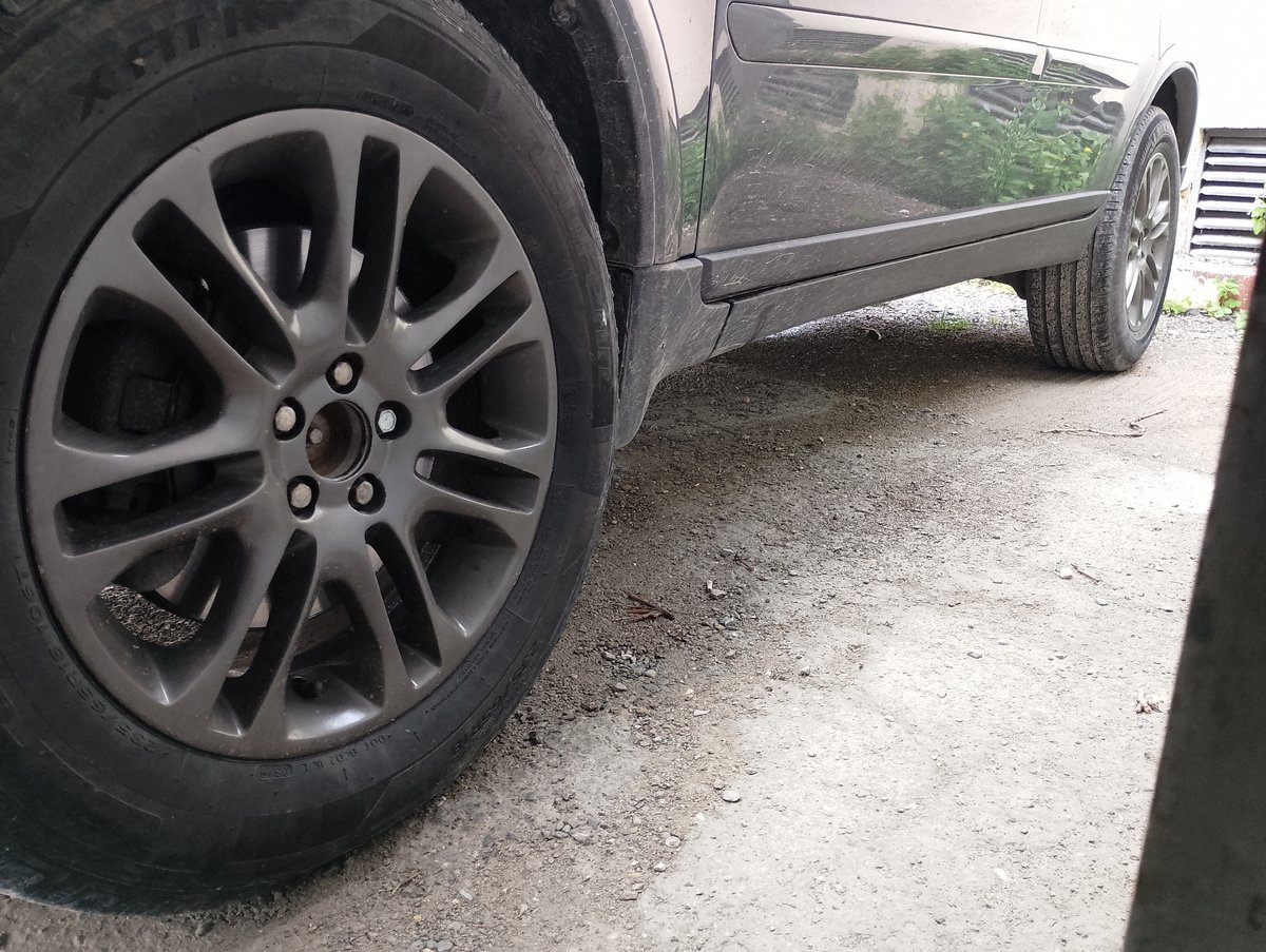 Worn Volvo SUV documented parked in Shumen, Bulgaria