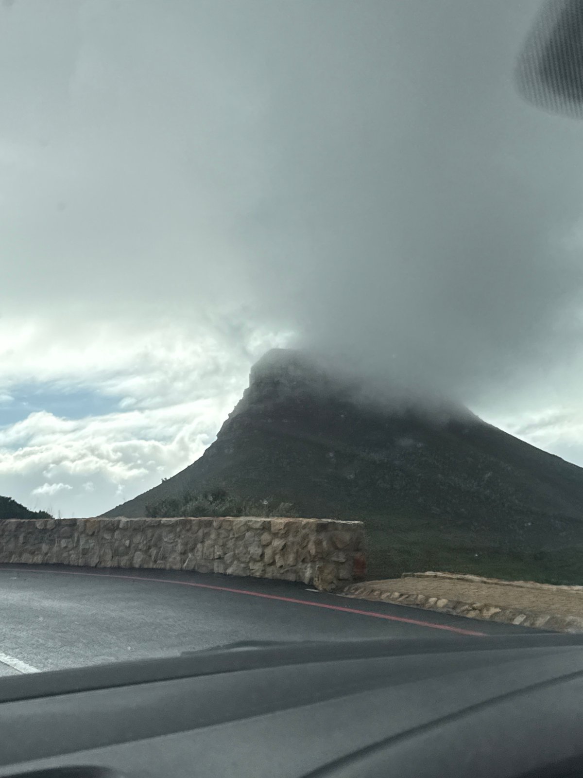 Misty mountain landscape observed in Cape Town