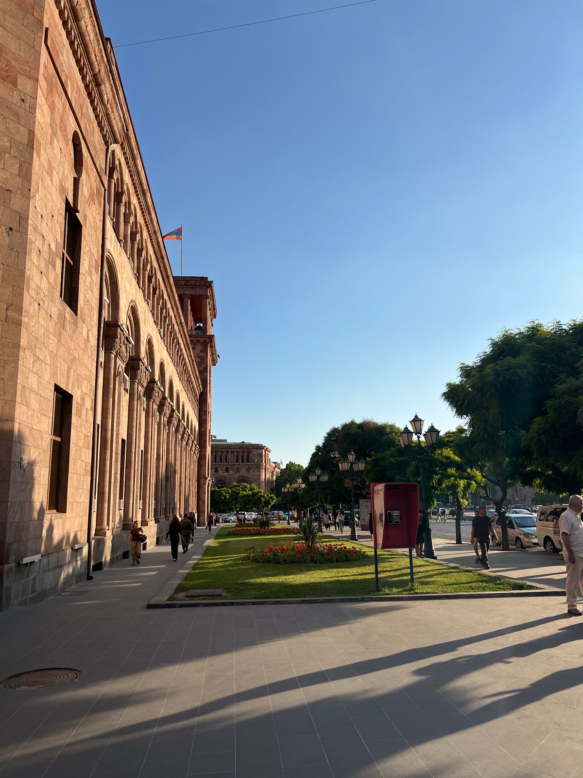 Yerevan afternoon: Republic Square streets and a theater interior