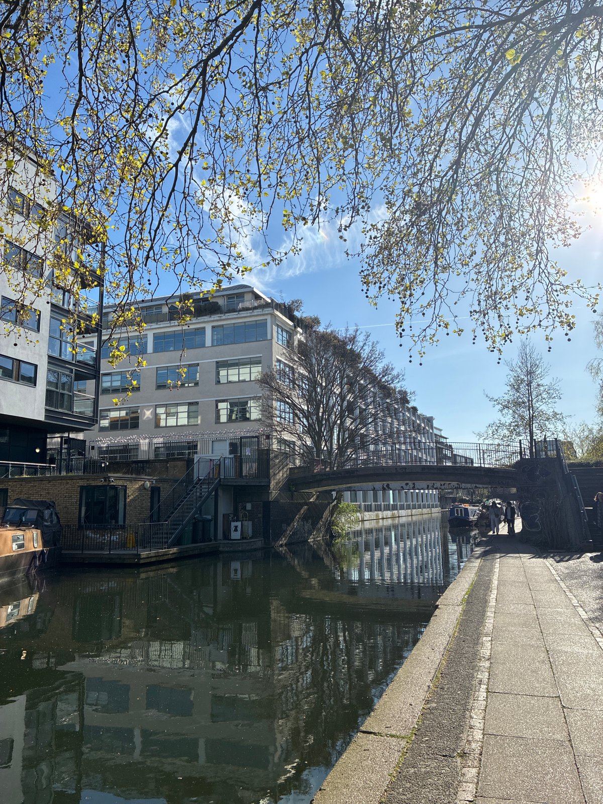 Regent's Canal reflections captured in London afternoon view