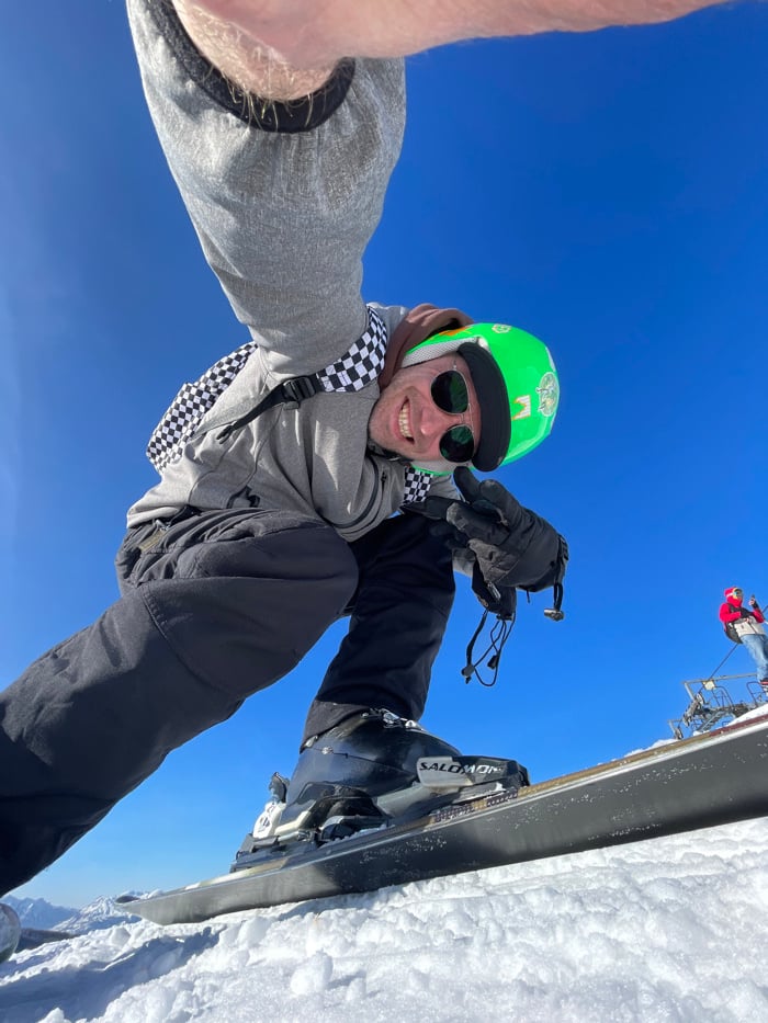 Skier films himself on Montenegro mountain slopes