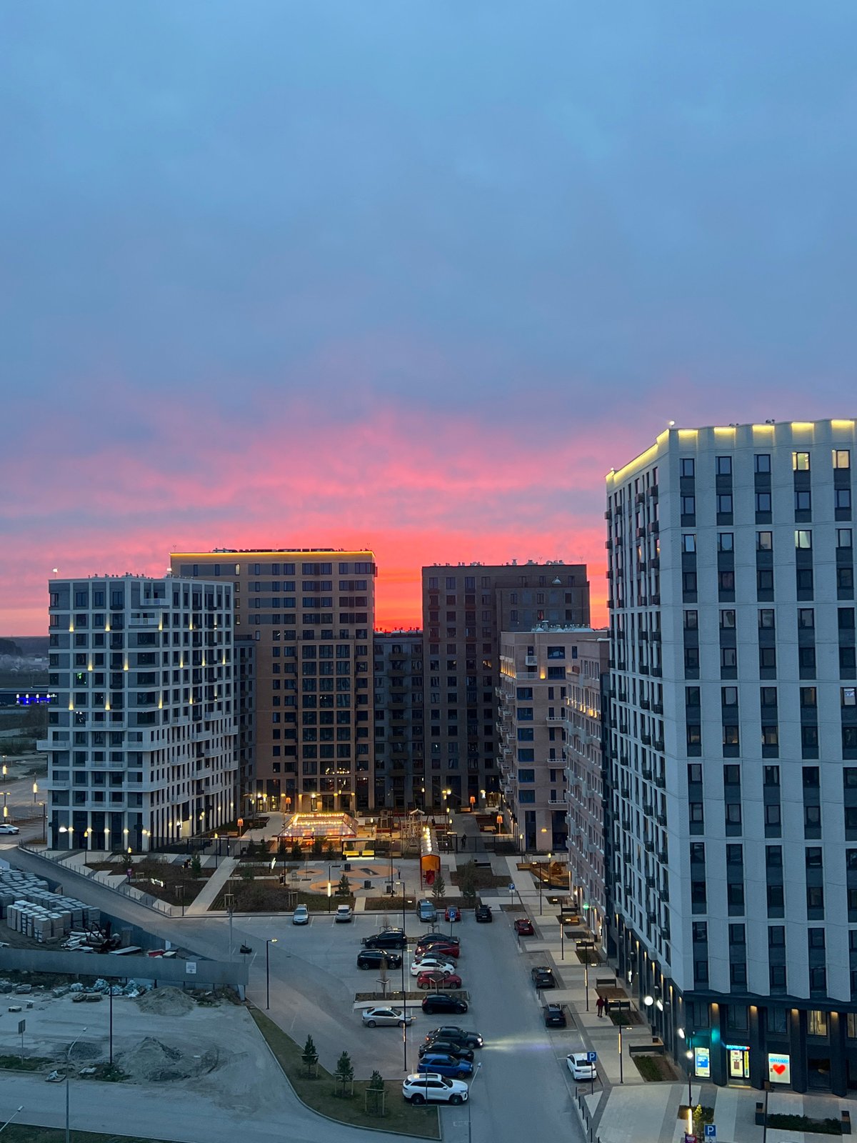 Urban sunrise/sunset scene documented by witness April 30