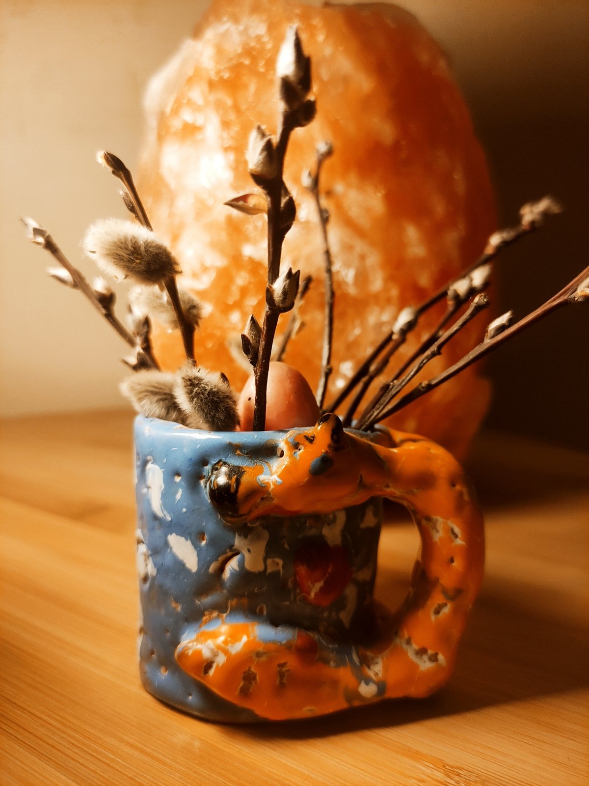 Artist documents handmade crafts and cooking in home studio