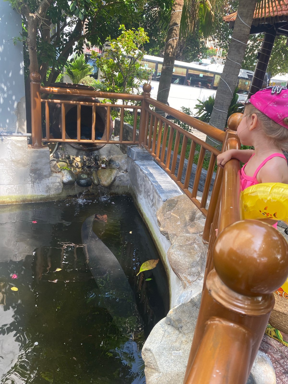 Family beach day documented at Vietnam resort in early morning