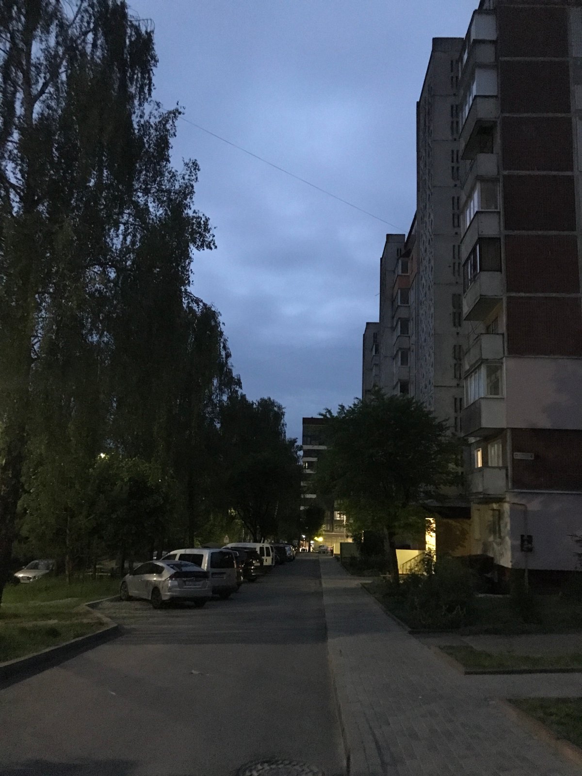 Evening walk documented through residential Ternopil, Ukraine neighborhoods