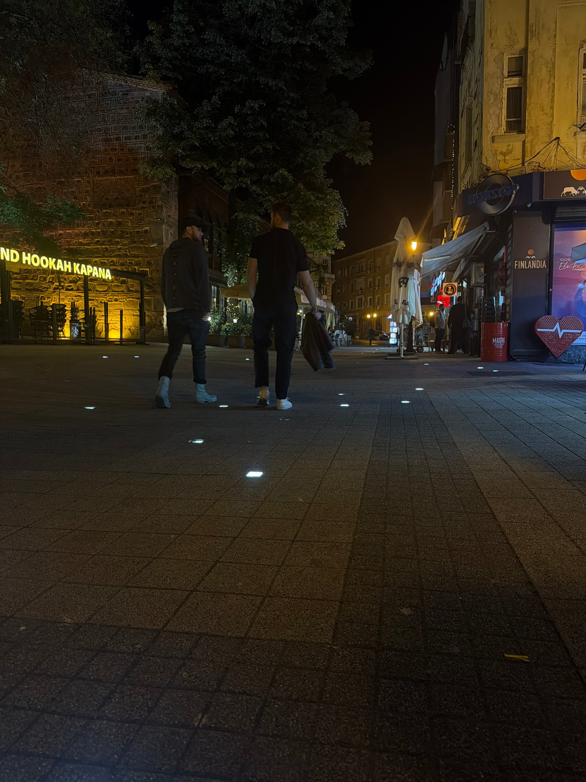 Evening social gathering documented in historic Plovdiv district