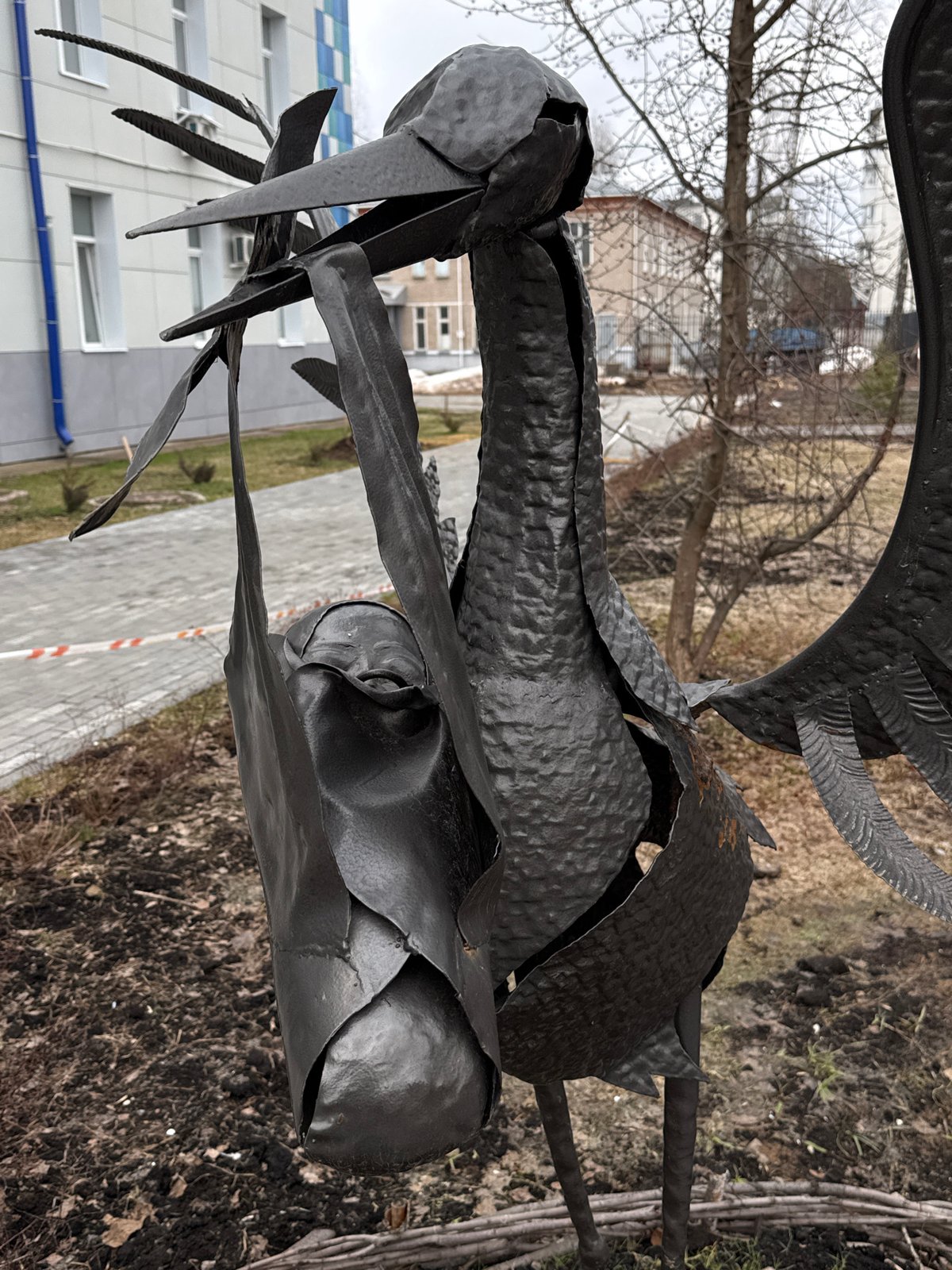 Interior documentation captures Russian dolls, sculptures in public building